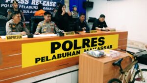 Jumpa pers Polres Pelabuhan Makassar (Foto:Ilho)